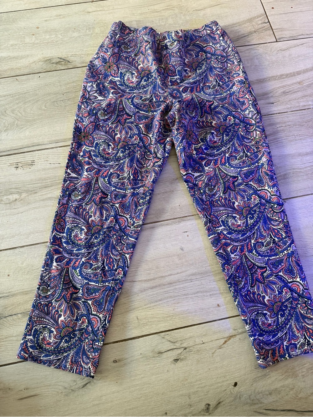 Isaac Mizrahi Paisley Lounge Pants in Blue, Purple & Pink Accents